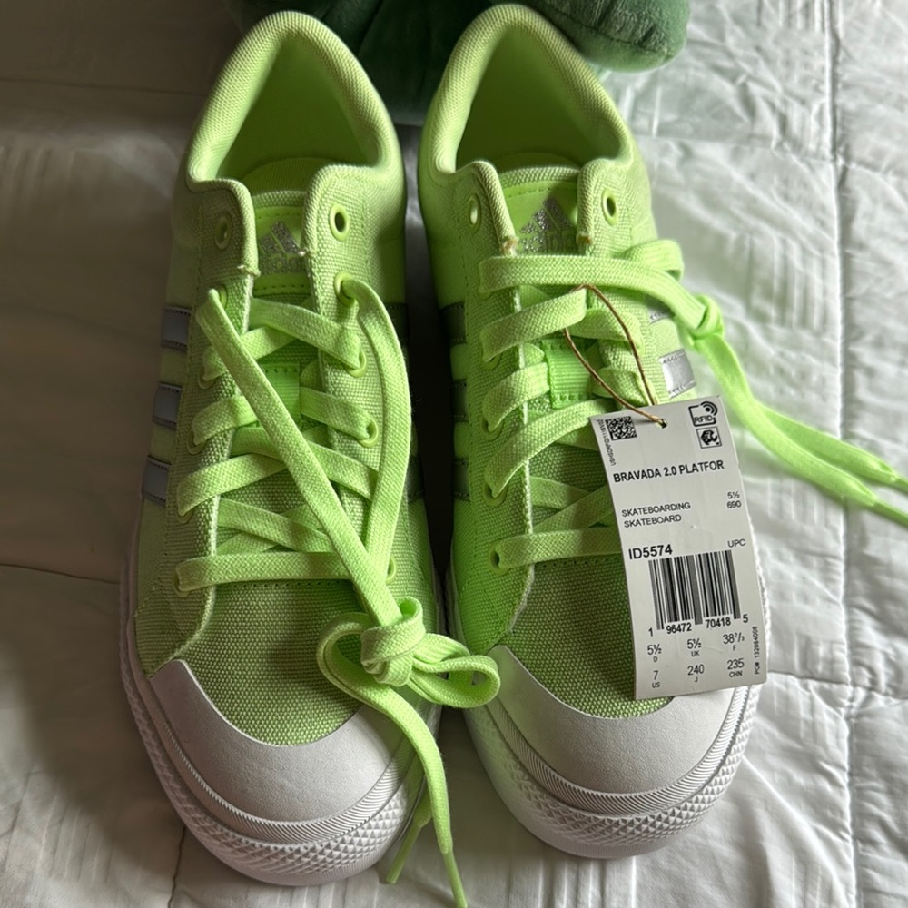 Adidas Green and White Sneakers Modern Design